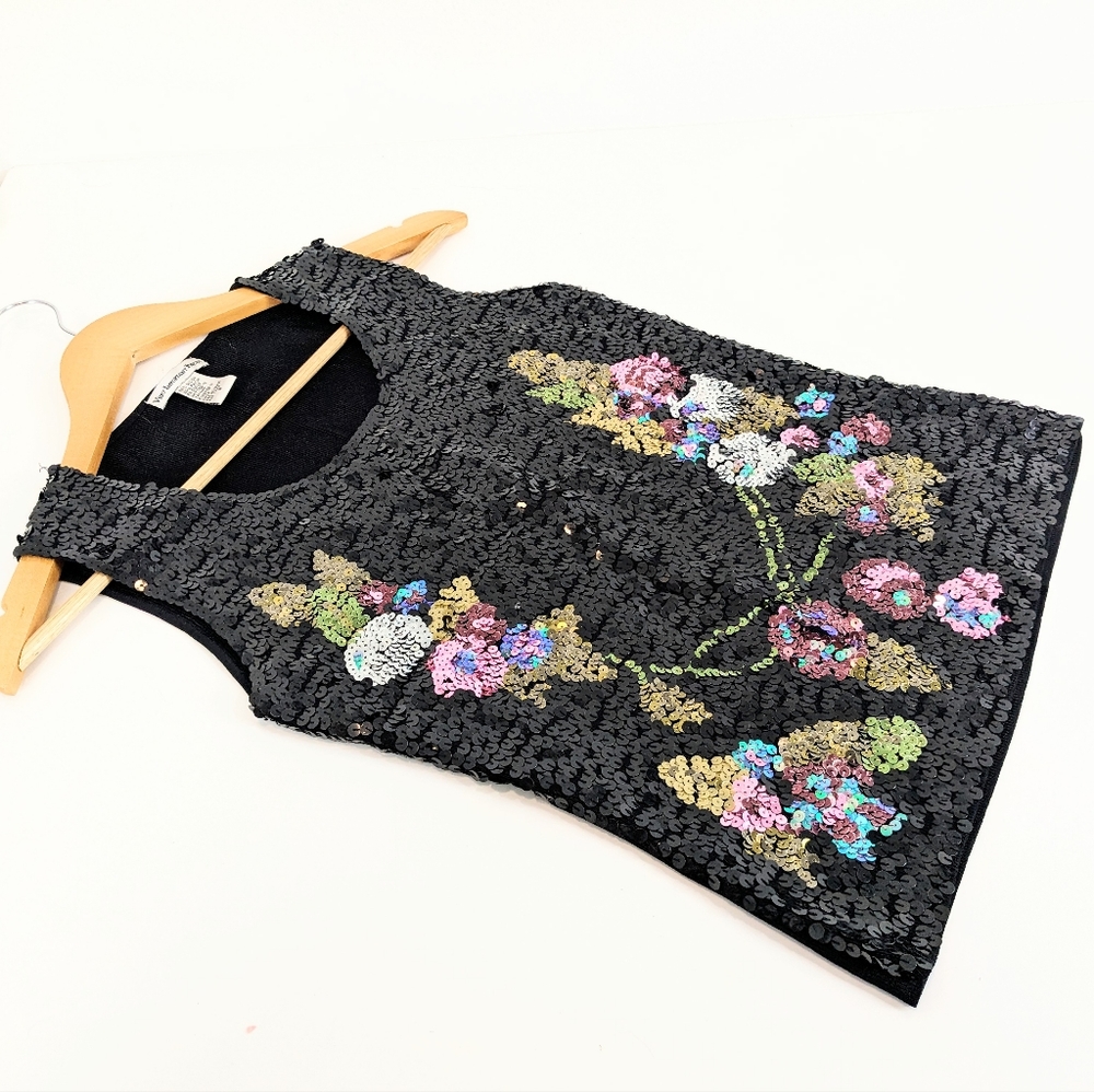 Vintage Sequin Floral Tank Top
